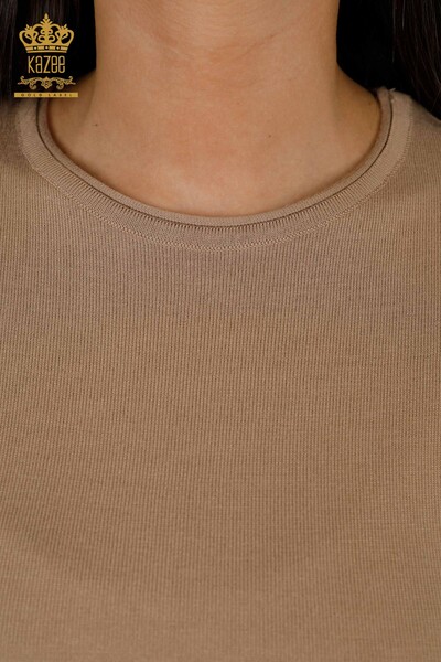 женский трикотаж свитер оптом американская модель бежевый - 15943 | КАZEE - Thumbnail
