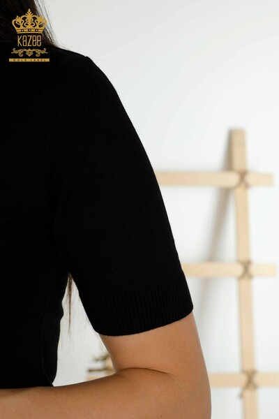 Женский трикотажный свитер оптом - американская модель - темно-черный - 30255 | КАZEE - Thumbnail