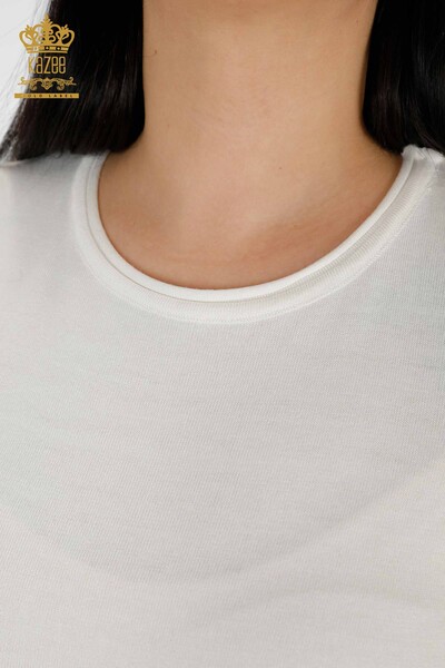 женский трикотаж свитер оптом американская модель экрю - 15943 | КАZEE - Thumbnail
