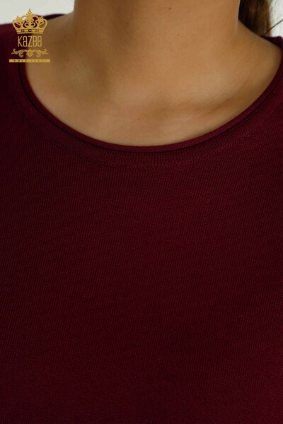 Женский трикотажный свитер оптом - американская модель - фиолетовый - 15943 | КАZEE - Thumbnail