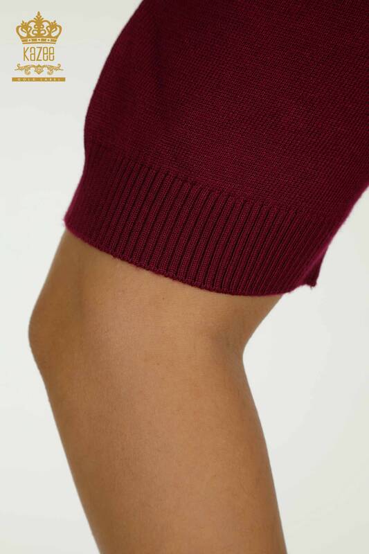 Женский трикотажный свитер оптом - американская модель - фиолетовый - 15943 | КАZEE