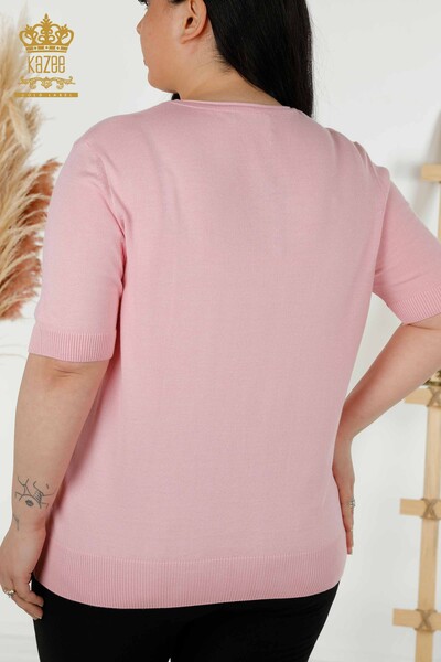 Женский свитер оптом - Базовый - Американская модель - Розовый - 16271| КАZEE - Thumbnail