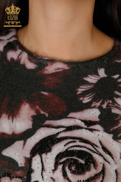 женский трикотаж свитер оптом цифровой печати коричневый - 18968 | КАZЕЕ - Thumbnail