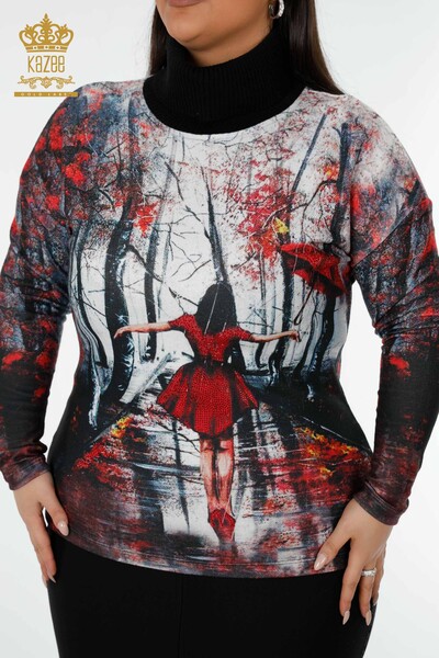 женский трикотаж свитер оптом цифровая печать шаблон - 16917 | КАZEE - 2