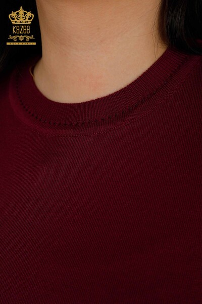 Женский трикотажный свитер оптом - американская модель - фиолетовый - 30389 | КАZEE - Thumbnail