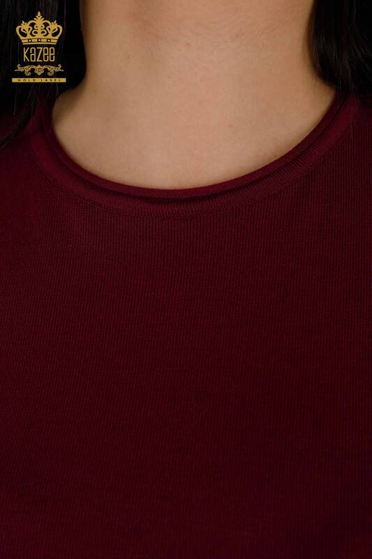 Женский трикотажный свитер оптом - Базовый - Американская модель - Фиолетовый - 16271| КАZEE
