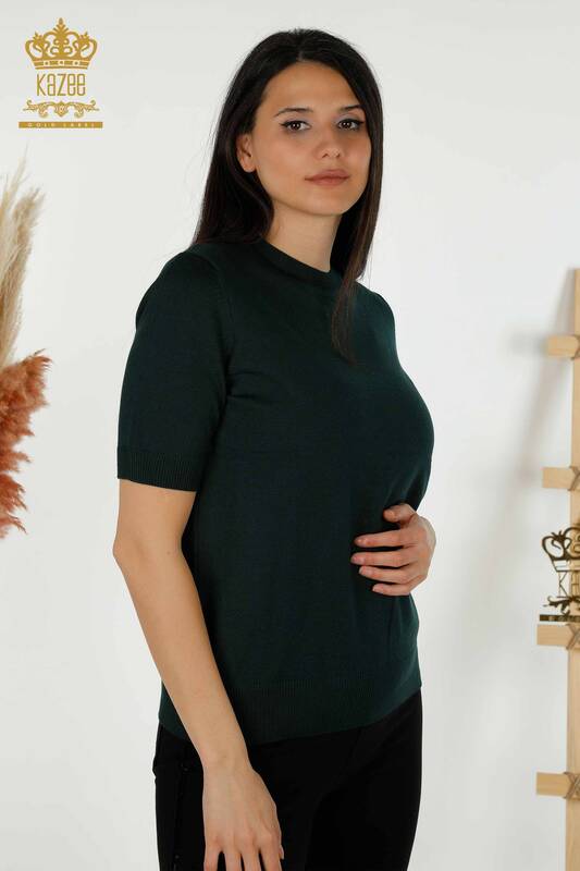 Женский трикотажный свитер оптом - американская модель - темно-зеленый - 30255 | КАZEE