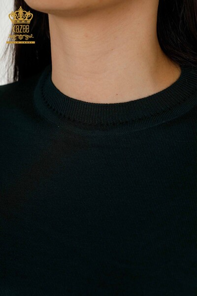 Женский трикотажный свитер оптом - американская модель - темно-зеленый - 30255 | КАZEE - Thumbnail