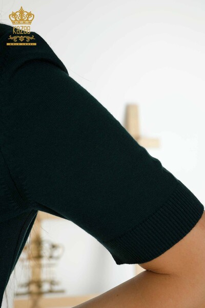 Женский трикотажный свитер оптом - американская модель - темно-зеленый - 30255 | КАZEE - Thumbnail