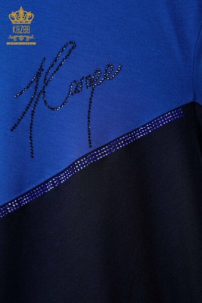 женская туника оптом полосатый двухцветный электрический цвет темно-синий - 77730 | КАZEE - Thumbnail