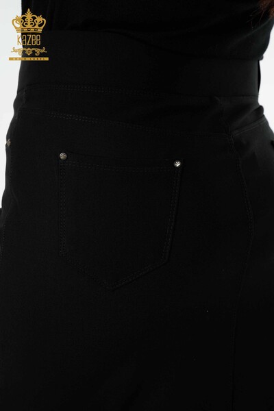женская юбка оптом с длинным карманом черный - 4190 | КАZEE - Thumbnail
