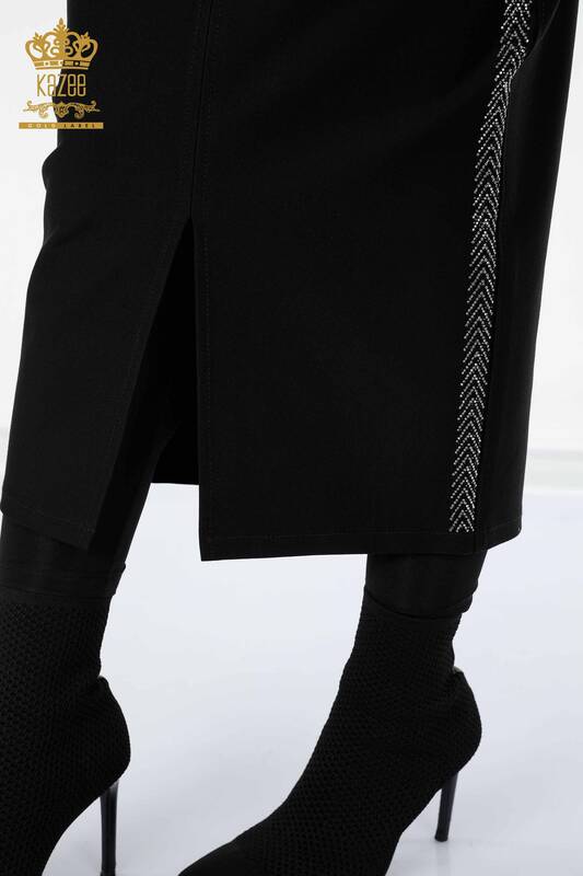 женская юбка оптом вышитая камнем черная - 4187 | КАZEE