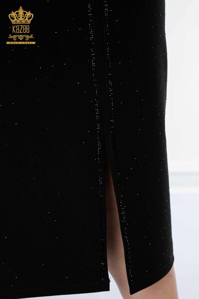 женская юбка оптом вышитая камнем черная - 4217 | КАZEE - Thumbnail