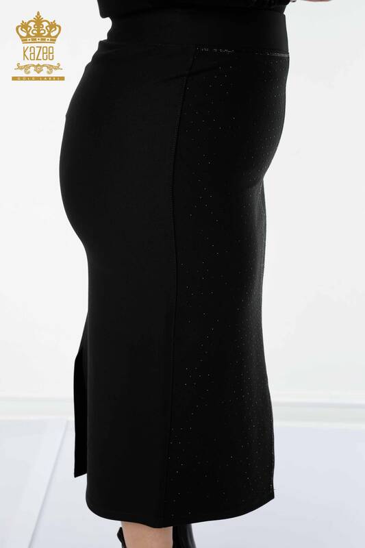 женская юбка оптом вышитая камнем черная - 4217 | КАZEE