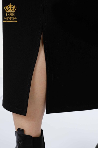женская юбка оптом вышитая камнем черная - 4217 | КАZEE - Thumbnail