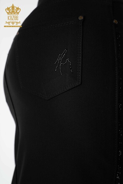 женская юбка оптом карман подробный черный - 4208 | КАZEE - Thumbnail