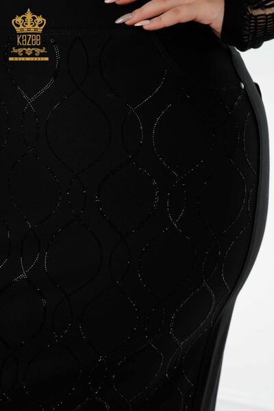 женская юбка оптом хрустальный камень вышитый черный - 4216 | КАZEE - Thumbnail