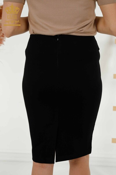 Женская юбка оптом - Кристалл Вышитый камень - Черный - 4246 | КАZEE - Thumbnail