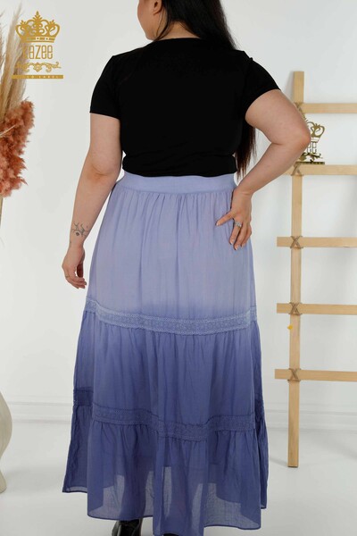 Женская юбка оптом - Переход цвета - Индиго - 20442 | КАZEE - Thumbnail