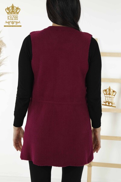 Женский жилет оптом - Вышитый камнем - Фиолетовый - 30244 | КАZEE - 8