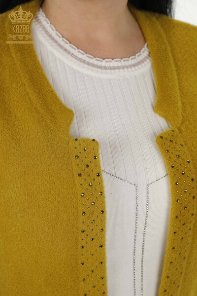 Женский жилет оптом - Карманный - Шнуровый - Шафран - 30246 | КАZEE - 5