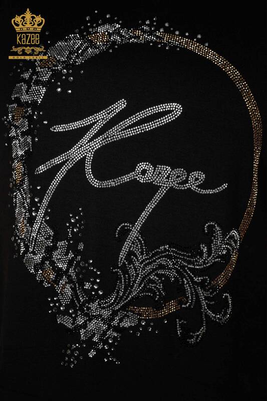 Женская блузка оптом Kazee Подробная черная - 77943 | КАZЕЕ