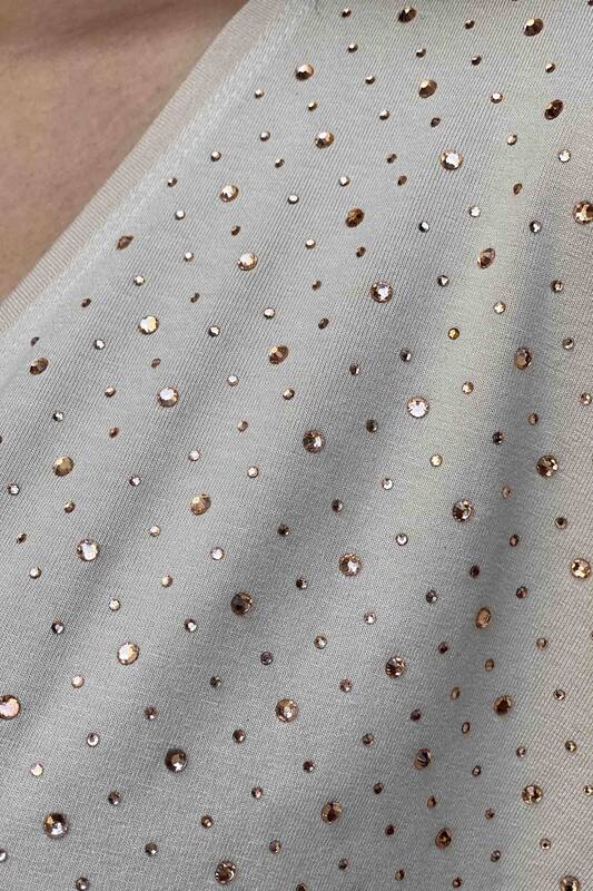 Женская блузка оптом с V-образным вырезом и V-образным вырезом - 77399 | Каzee