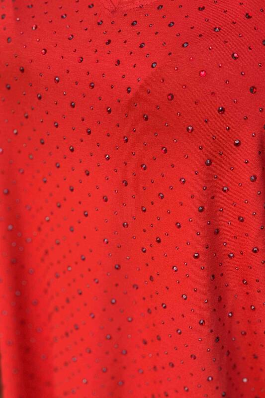 Женская блузка оптом с V-образным вырезом и V-образным вырезом - 77399 | Каzee