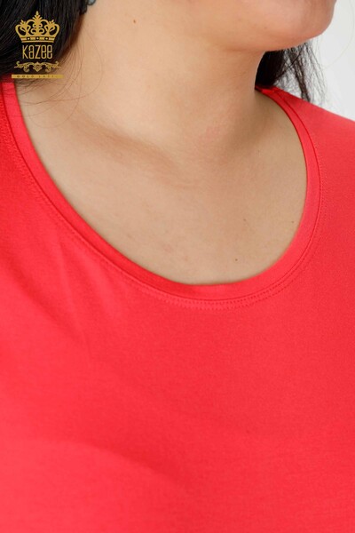 женская блузка оптом с вышивкой коралловым камнем - 78918 | КАZЕЕ - Thumbnail