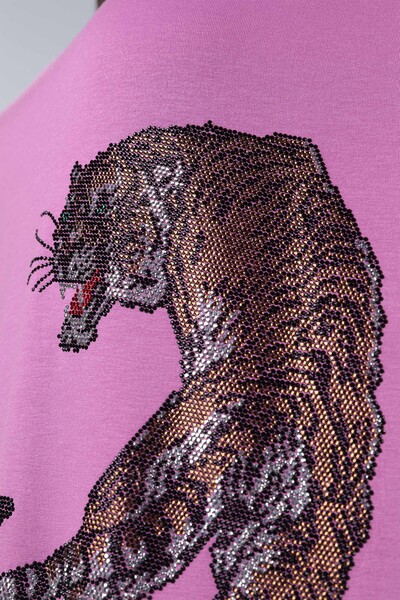 оптом женские чесаные хлопчатобумажные тигровые узоры с вышивкой - 77546 | КАZЕЕ - Thumbnail