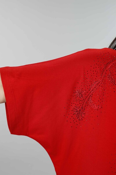 Оптовая женская вышивка из гребенного хлопка с цветочным узором - 77635 | КАZЕЕ - Thumbnail
