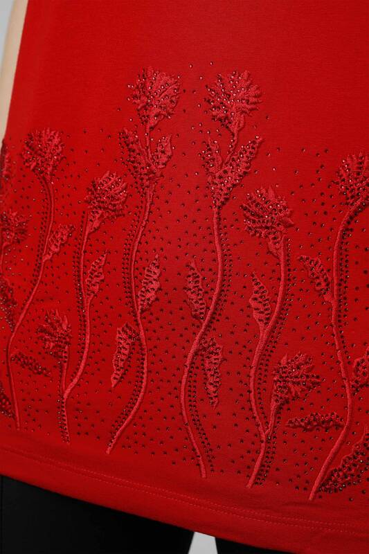 Оптовая женская вышивка из гребенного хлопка с цветочным узором - 77635 | КАZЕЕ