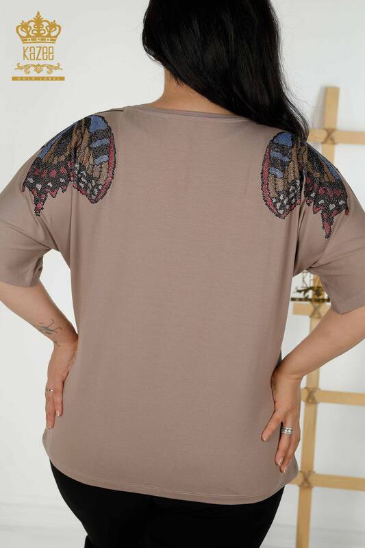 Женская блузка норки с рисунком бабочки оптом - 79154 | КАZЕЕ