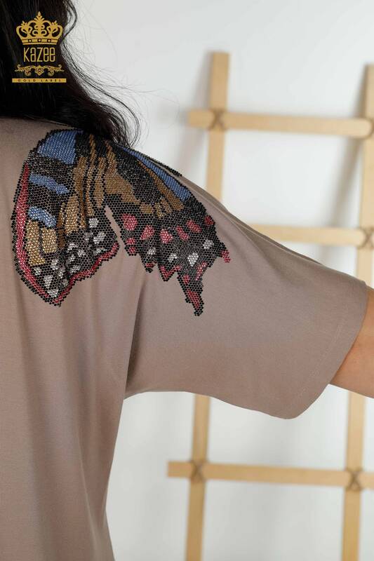 Женская блузка норки с рисунком бабочки оптом - 79154 | КАZЕЕ