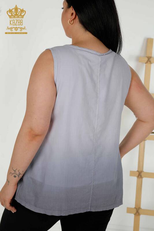 Оптовая женская блузка без рукавов серая - 79218 | КАZЕЕ
