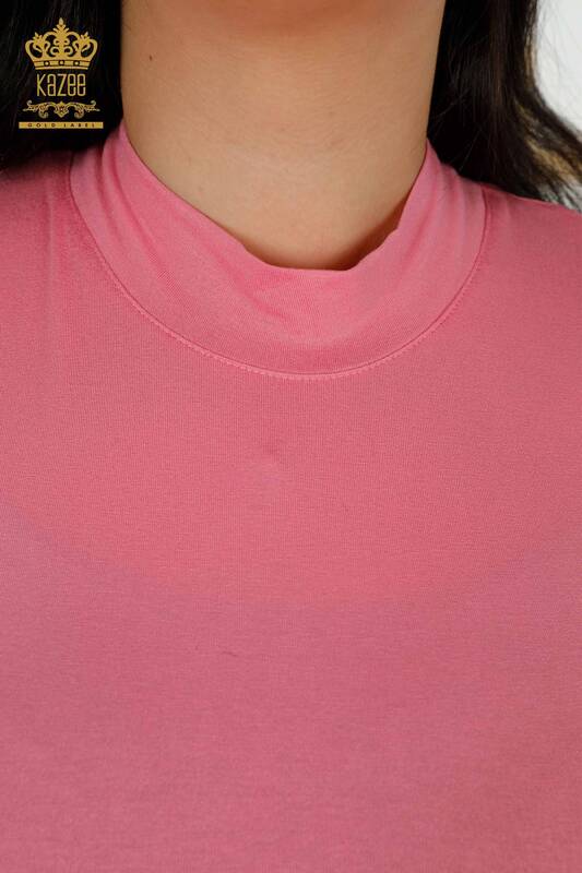 женская блузка оптом - с коротким рукавом - розовая - 79264 | КАZEE