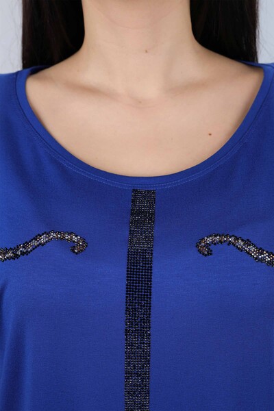 оптом женская вышивка из чесаного хлопка с леопардовым рисунком - 77703 | КАZЕЕ - Thumbnail