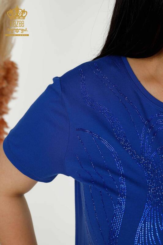 Женская блузка оптом - Вышитая камнем - Saks - 79329 | КАZEE