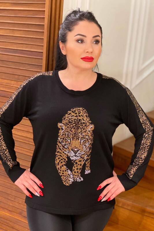 Женская одежда оптом Женский трикотаж с леопардовым принтом - 16199 | Каzee