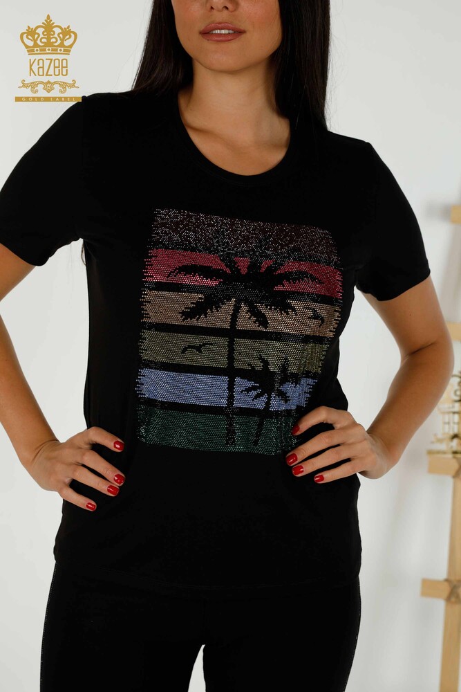 Женская блузка оптом с рисунком черного цвета - 79279 | КАZЕЕ - 2