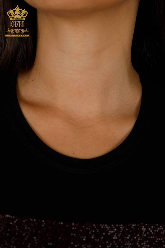 Женская блузка оптом с рисунком черного цвета - 79279 | КАZЕЕ