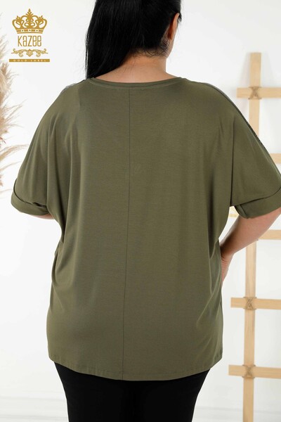 Женская блузка оптом с вышивкой хаки - 78882 | КАZЕЕ - Thumbnail