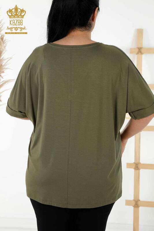 Женская блузка оптом с вышивкой хаки - 78882 | КАZЕЕ