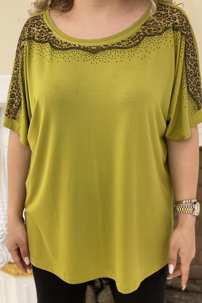 женская оптовая продажа блузки с леопардовым принтом - 77539 | Каzee - Thumbnail