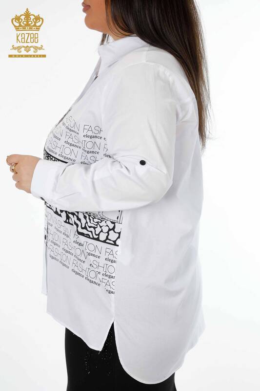 Женская рубашка оптом хлопковый с леопардовым принтом - 20079 | КАZЕЕ