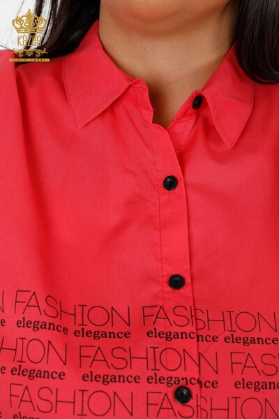 Женская рубашка оптом хлопковый с леопардовым принтом - 20079 | КАZЕЕ - Thumbnail