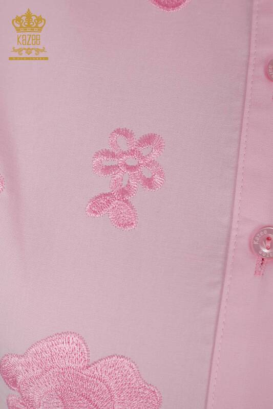 Женская Рубашка Оптом Цветочная Вышивка Из Хлопка - 20206 | КАZЕЕ