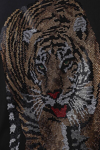 Женская рубашка оптом на спине тигр с кристаллическими камнями - 20040 | КАZЕЕ - Thumbnail