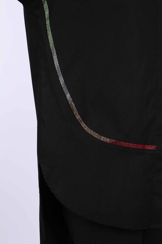 Женская рубашка оптом с камнями колибри - 20025 | KAZEE