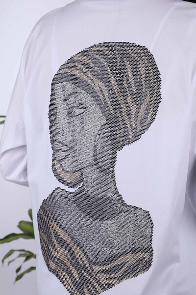 Женская рубашка оптом с камнями сзади африканская женщина - 20114 | KAZEE - Thumbnail